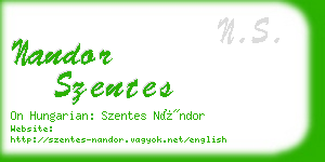 nandor szentes business card